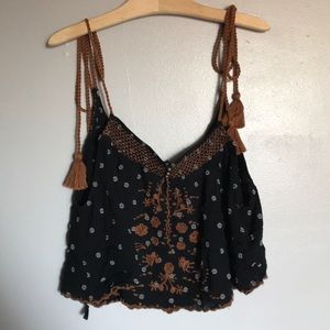 free people embroidered crop top